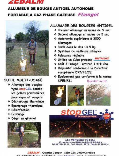 Flamgel - allumage des bougies Stopgel